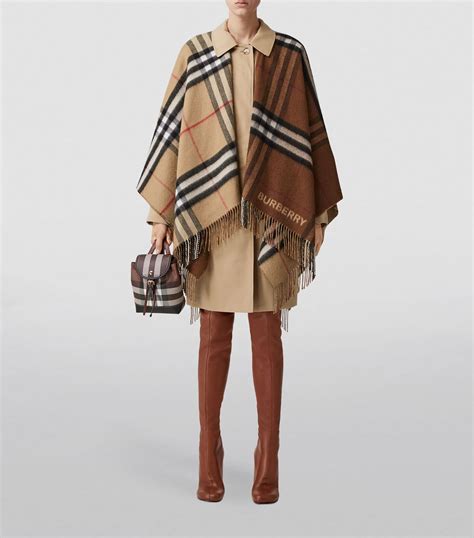 burberry cashmere military cape coat|burberry check cape.